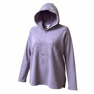 Style & Co. Lavender Lotus Hooded Pullover Sweatshirt